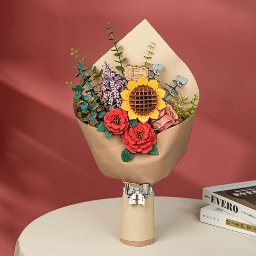 RoboTime - Puzzle 3D en bois Bouquet