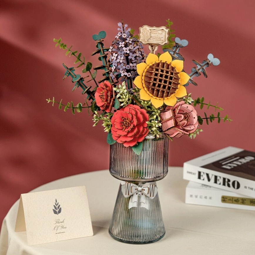 RoboTime - Puzzle 3D en bois Bouquet