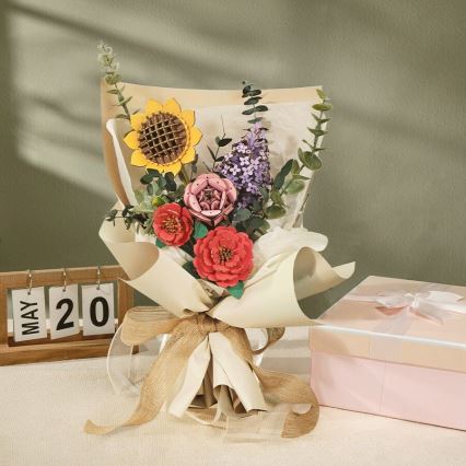 RoboTime - Puzzle 3D en bois Bouquet