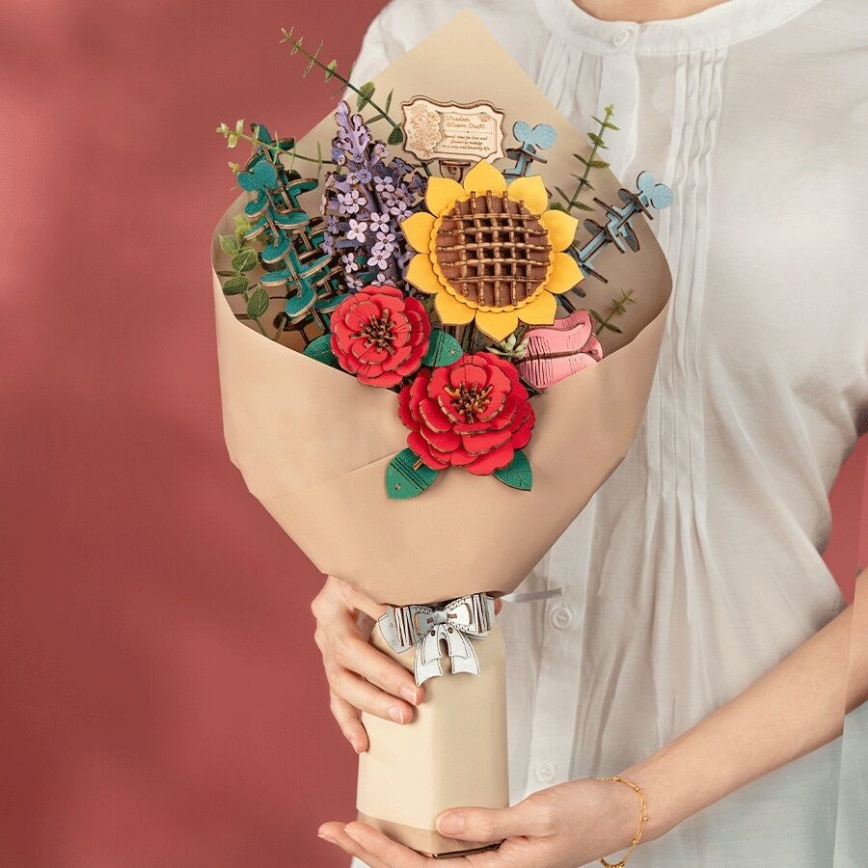 RoboTime - Puzzle 3D en bois Bouquet