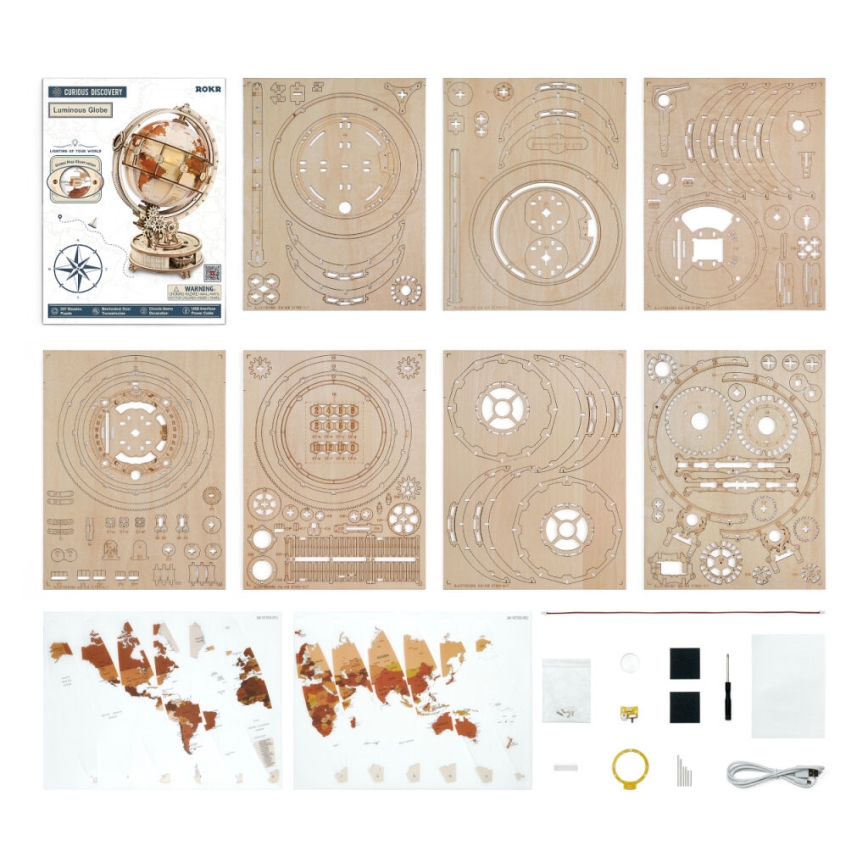 0€24 sur Puzzle globes en bois 3D entraînement mécanique à