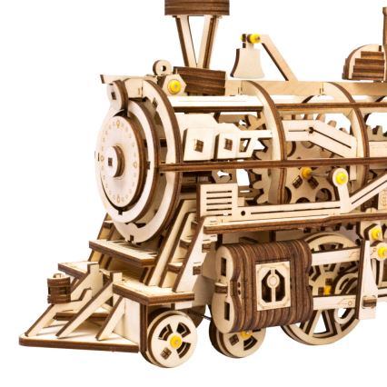 RoboTime - Puzzle 3D mécanique en bois Locomotive à vapeur