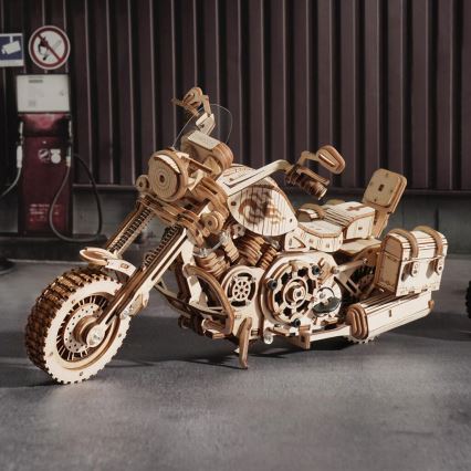 RoboTime - Puzzle 3D mécanique en bois Moto cruiser