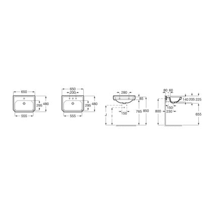 Roca A3270A1000 - Vasque murale CARMEN 65x48 cm céramique/blanc