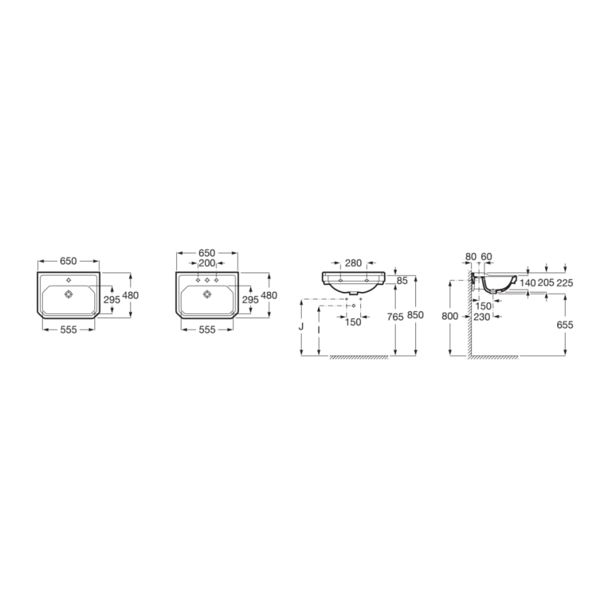 Roca A3270A1000 - Vasque murale CARMEN 65x48 cm céramique/blanc