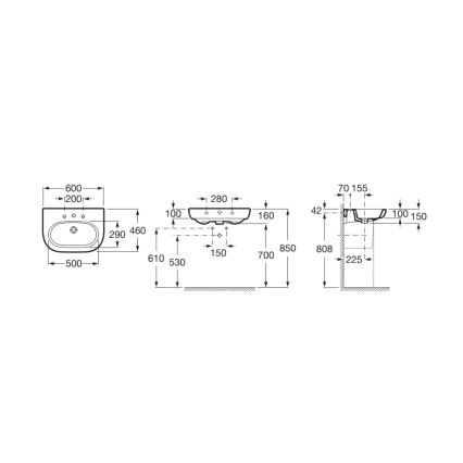 Roca A327242000 - Vasque murale MERIDIAN 60x46 cm céramique/blanc
