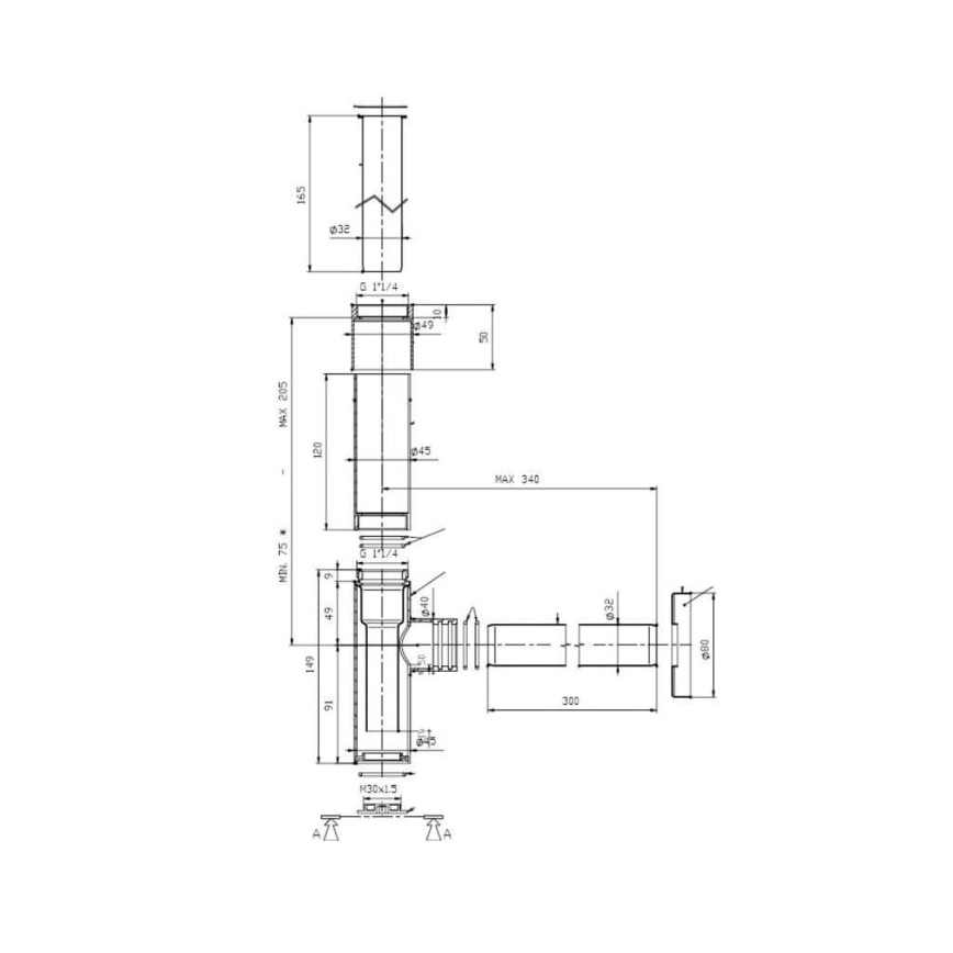 Roca A506403110 - Ronde sifon voor wastafel ROCA, glanzend chroom
