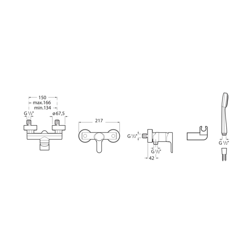 Roca A5A2009C02 - Ensemble de douche avec mitigeur L20, chrome brillant