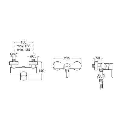 Roca A5A2196C00 - Douchekraan NAIA hoogglans chroom