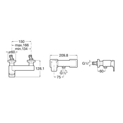 Roca A5A2D01C00 - Mitigeur de douche L90 chromé brillant