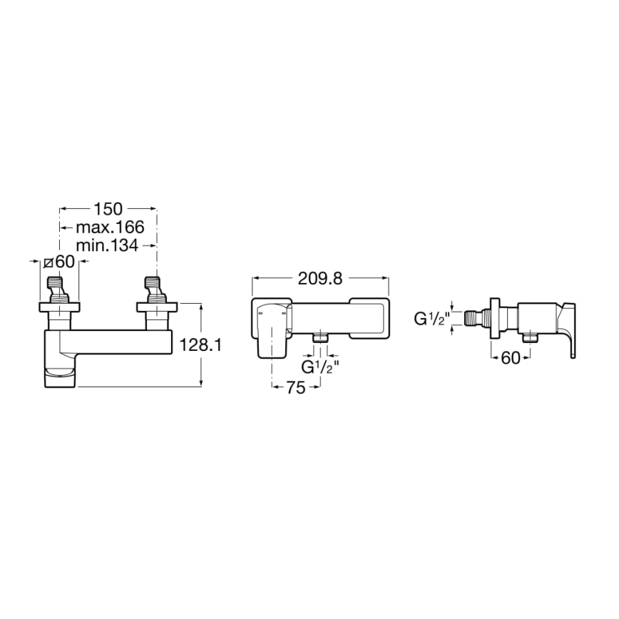 Roca A5A2D01C00 - Mitigeur de douche L90 chromé brillant