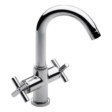 Roca A5A3043C00 - Kraan voor wastafel + afval met overloop LOFT 27 cm glanzend chroom