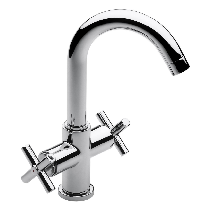 Roca A5A3043C00 - Kraan voor wastafel + afval met overloop LOFT 27 cm glanzend chroom