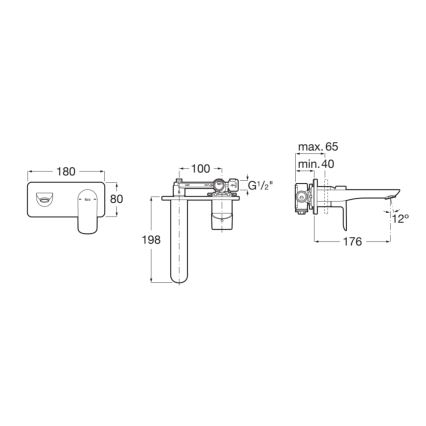 Roca A5A356EC00 - CALA badmengkraan voor inbouwinstallatie, glanzend chroom