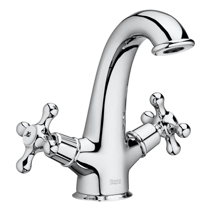 Roca A5A3A4BC00 - Robinet de lavabo + bonde avec trop-plein CARMEN 17,8 cm chrome brillant