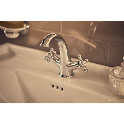 Roca A5A3A4BC00 - Robinet de lavabo + bonde avec trop-plein CARMEN 17,8 cm chrome brillant