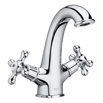 Roca A5A3A4BC00 - Wastafelmengkraan met waste en overloop CARMEN RETRO 17,8 cm glanzend chroom