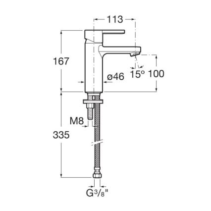 Roca A5A3A96CN0 - Robinet de lavabo NAIA 16,7 cm Cold Start/titane noir