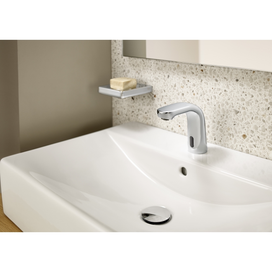 Roca A5A5309C00 - Robinet de lavabo sans contact L20, alimentation 4xAA, finition chrome brillant