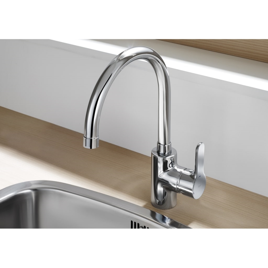 Roca A5A8409C00 - Kraan voor gootsteen L20 32,5 cm glanzend chroom