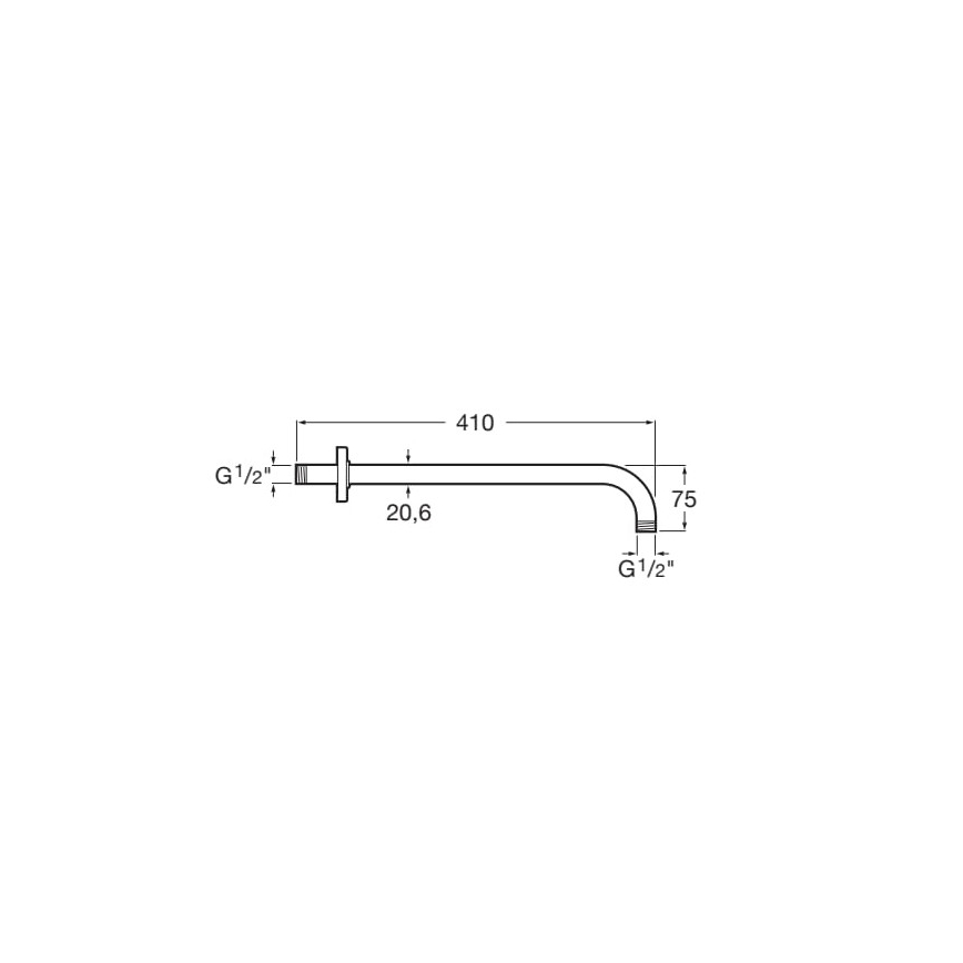 Roca A5B0250C00 - Douchearm RAINDREAM 40 cm glanzend chroom