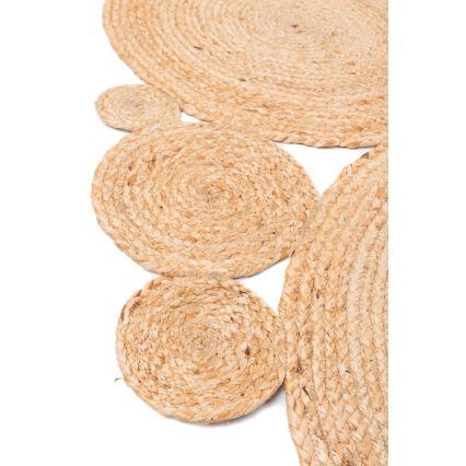 Rond naturel vloerkleed JUTA, Ø 140 cm — beige