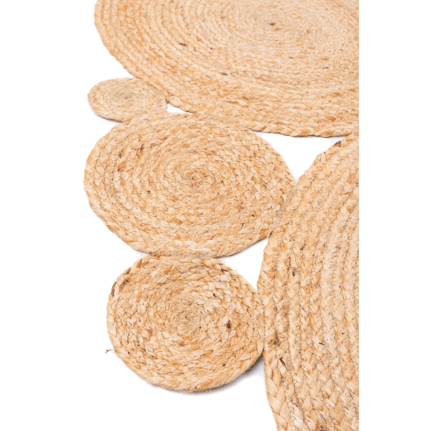 Rond naturel vloerkleed JUTA, Ø 140 cm — beige