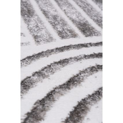 Rond vloerkleed SALAMANCA 100 cm grijs/wit