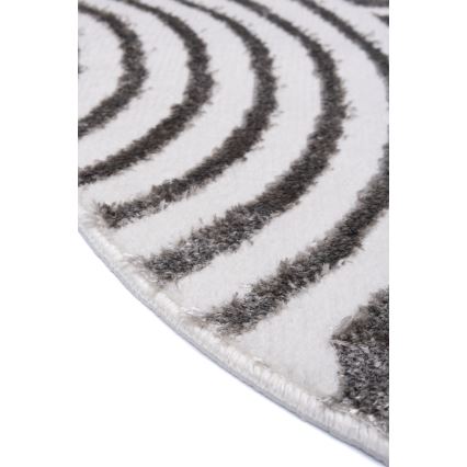Rond vloerkleed SALAMANCA 100 cm grijs/wit