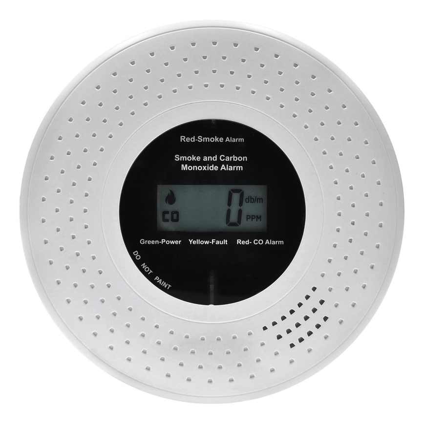 Rook- en koolmonoxidedetector met LCD-display 2xAA
