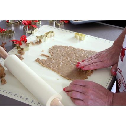 Rouleau en bois recouvert de silicone TORO, 43 cm — crème