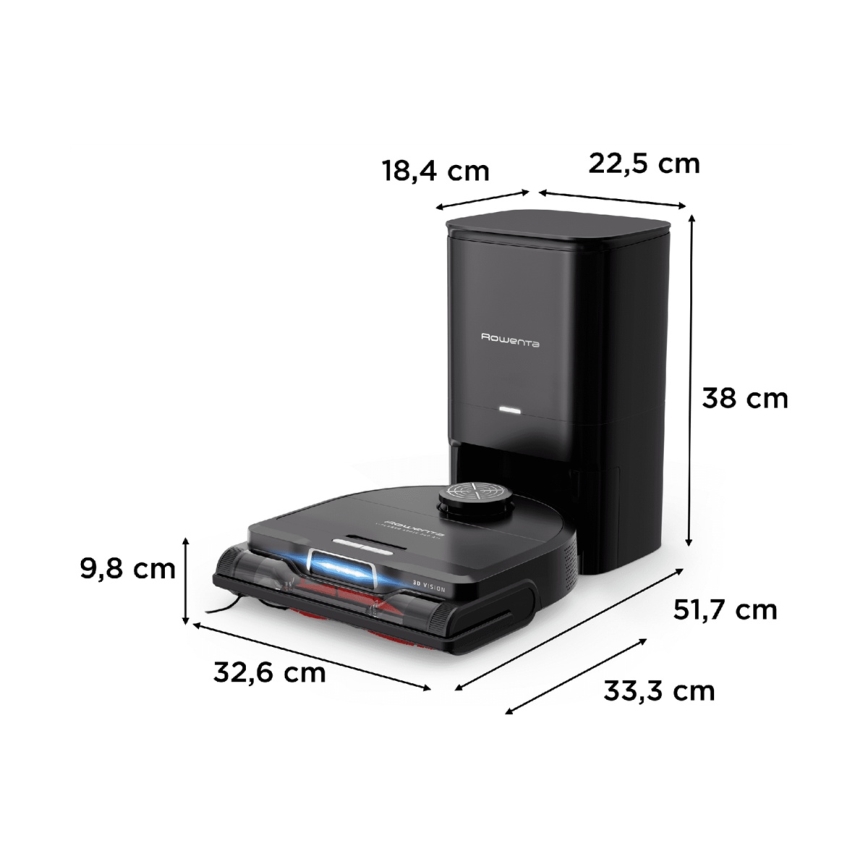 Rowenta - Aspirateur robot connecté avec une serpillère X-PLORER S240+ AI Animal & Allergy Wi-Fi 5200 mAh