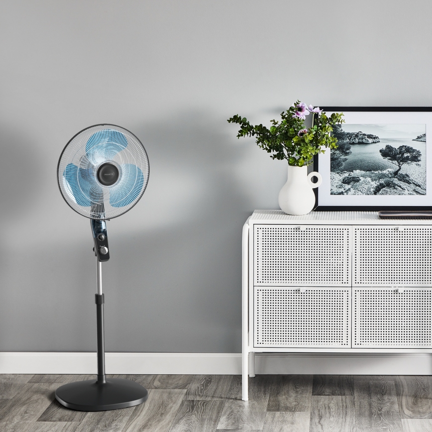 Rowenta - Staande ventilator met muggenverjager ESSENTIAL+ 60W/230V 130 cm zwart