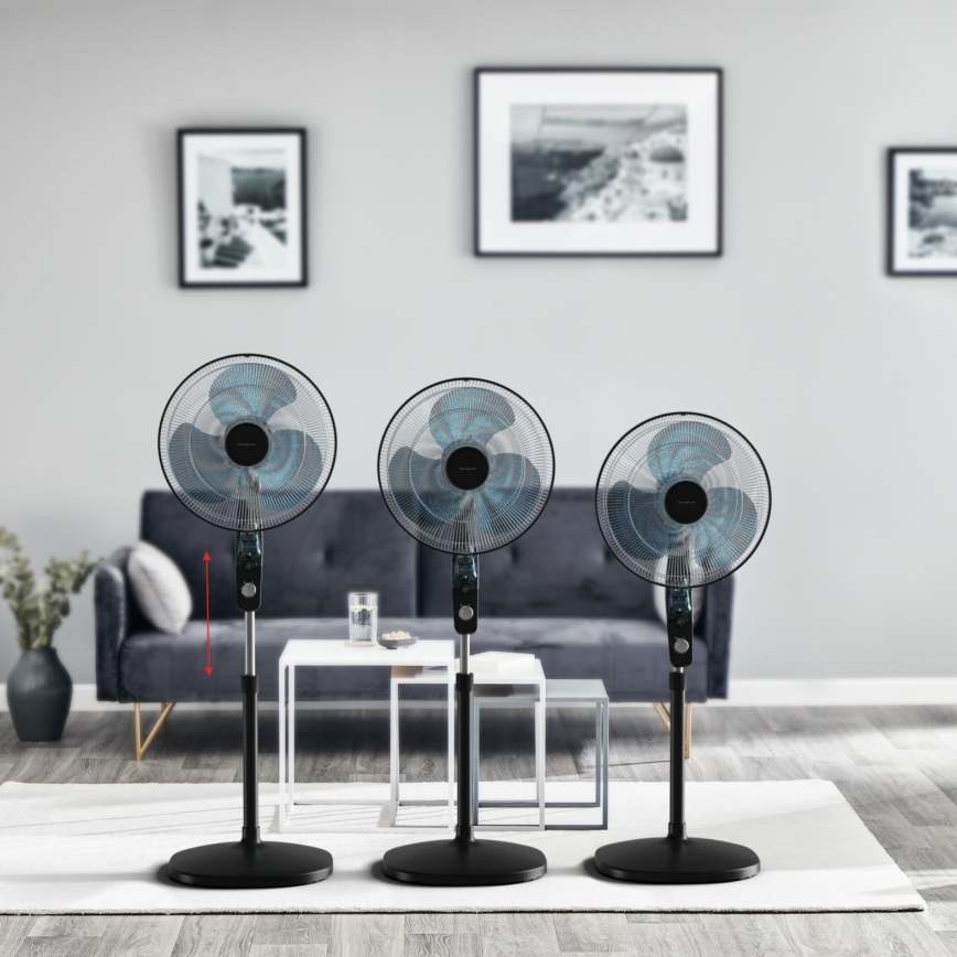 Rowenta - Staande ventilator met muggenverjager ESSENTIAL+ 60W/230V 130 cm zwart