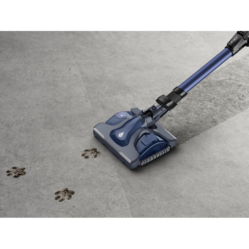 Rowenta - Steelstofzuiger met een dweil X-FORCE FLEX ANIMAL AQUA AUTO 3in1 480W/32,4V 2500 mAh blauw
