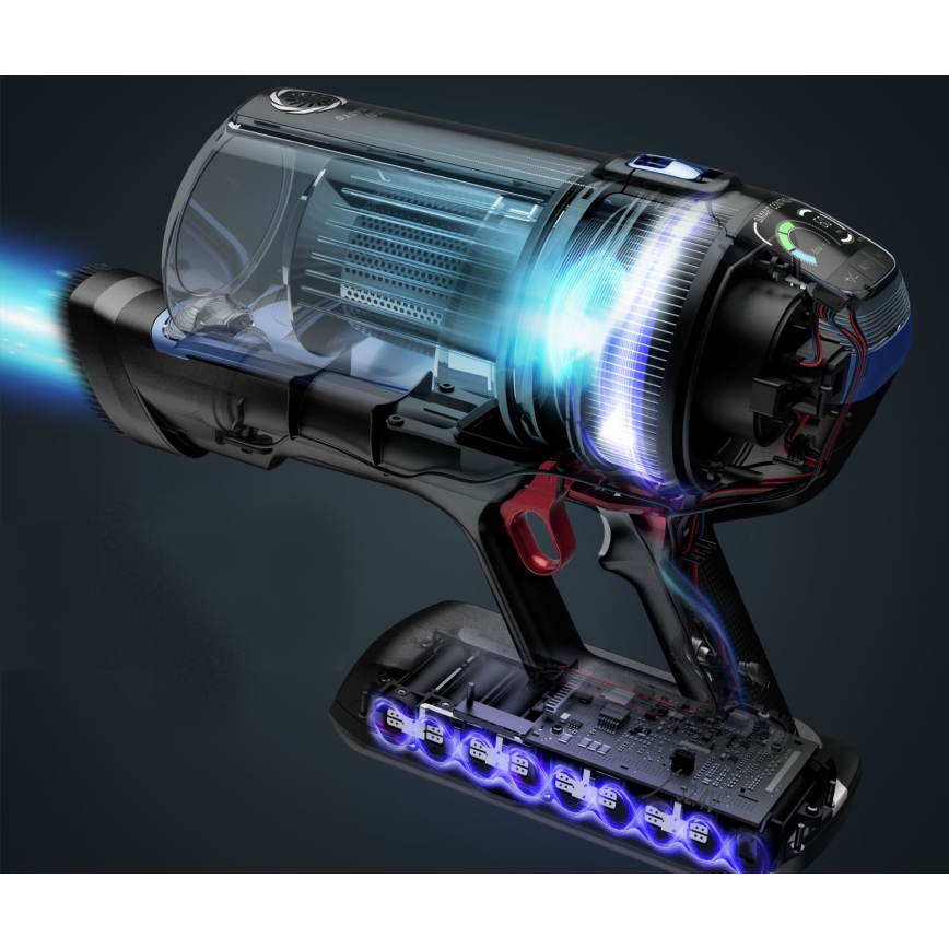 Rowenta - Steelstofzuiger met een dweil X-FORCE FLEX ANIMAL AQUA AUTO 3in1 480W/32,4V 2500 mAh blauw