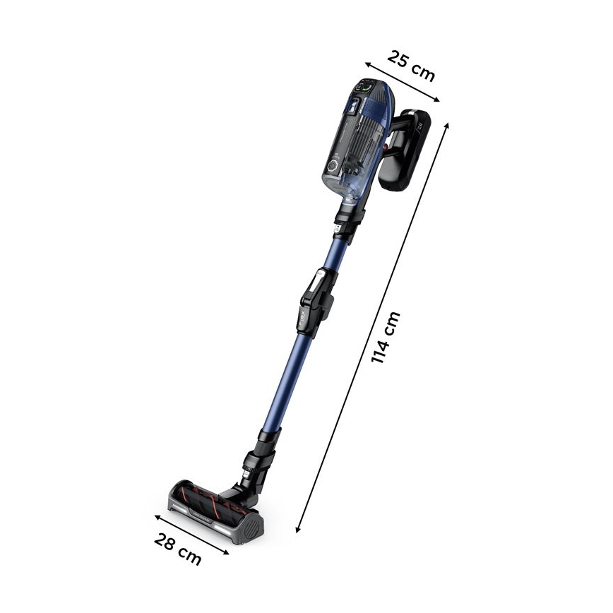 Rowenta - Steelstofzuiger met een dweil X-FORCE FLEX ANIMAL AQUA AUTO 3in1 480W/32,4V 2500 mAh blauw