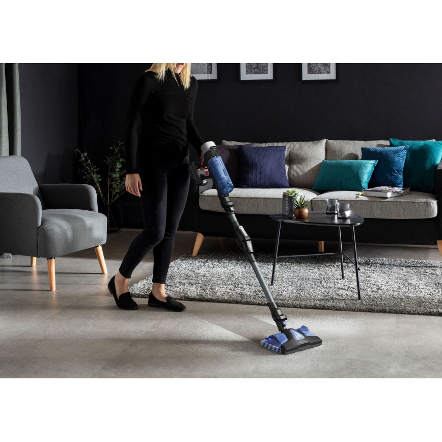 Rowenta - Steelstofzuiger met een dweil X-FORCE FLEX ANIMAL AQUA AUTO 4in1 250W/25,2V 2500 mAh zwart/blauw
