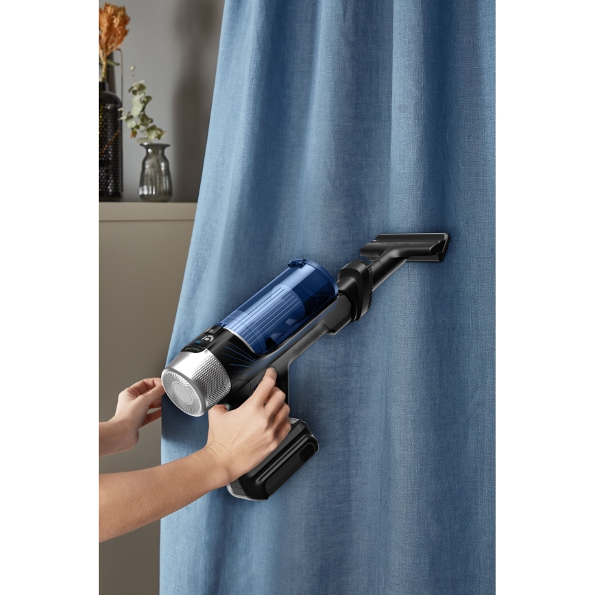 Rowenta - Steelstofzuiger met een dweil X-FORCE FLEX ANIMAL AQUA AUTO 4in1 250W/25,2V 2500 mAh zwart/blauw