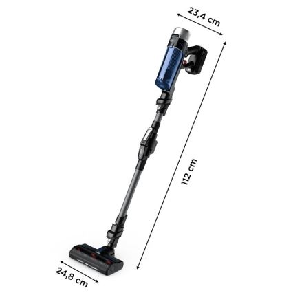 Rowenta - Steelstofzuiger met een dweil X-FORCE FLEX ANIMAL AQUA AUTO 4in1 250W/25,2V 2500 mAh zwart/blauw