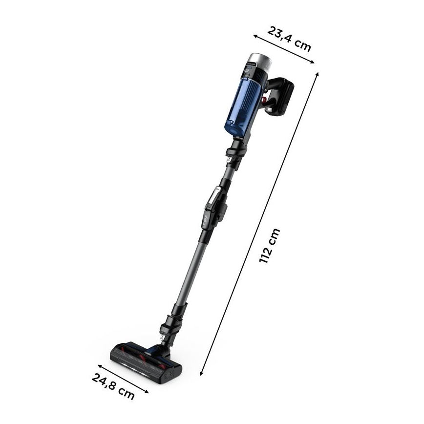 Rowenta - Steelstofzuiger met een dweil X-FORCE FLEX ANIMAL AQUA AUTO 4in1 250W/25,2V 2500 mAh zwart/blauw