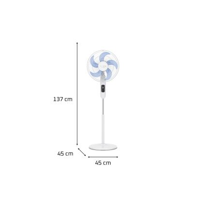 Rowenta - Ventilateur de sol TURBO SILENCE 55W/230V 147 cm blanc + Télécommande