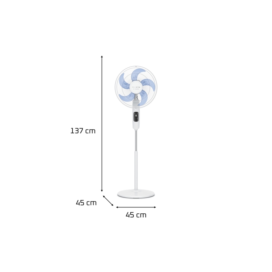 Rowenta - Ventilateur de sol TURBO SILENCE 55W/230V 147 cm blanc + Télécommande