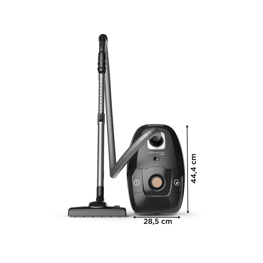 Rowenta - Zakstofzuiger GROEN FORCE EFFITECH ECO TOTAL CLEAN 400W/230V zwart
