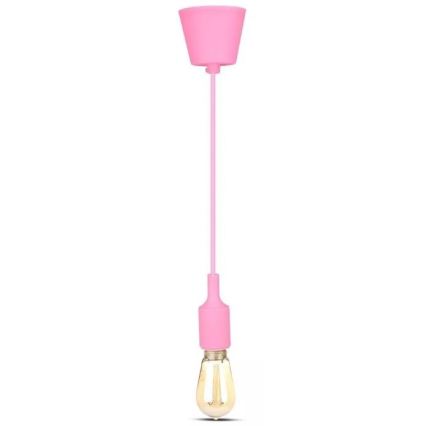 Roze Hanglamp aan een koord 1x E27 / 60W / 230V