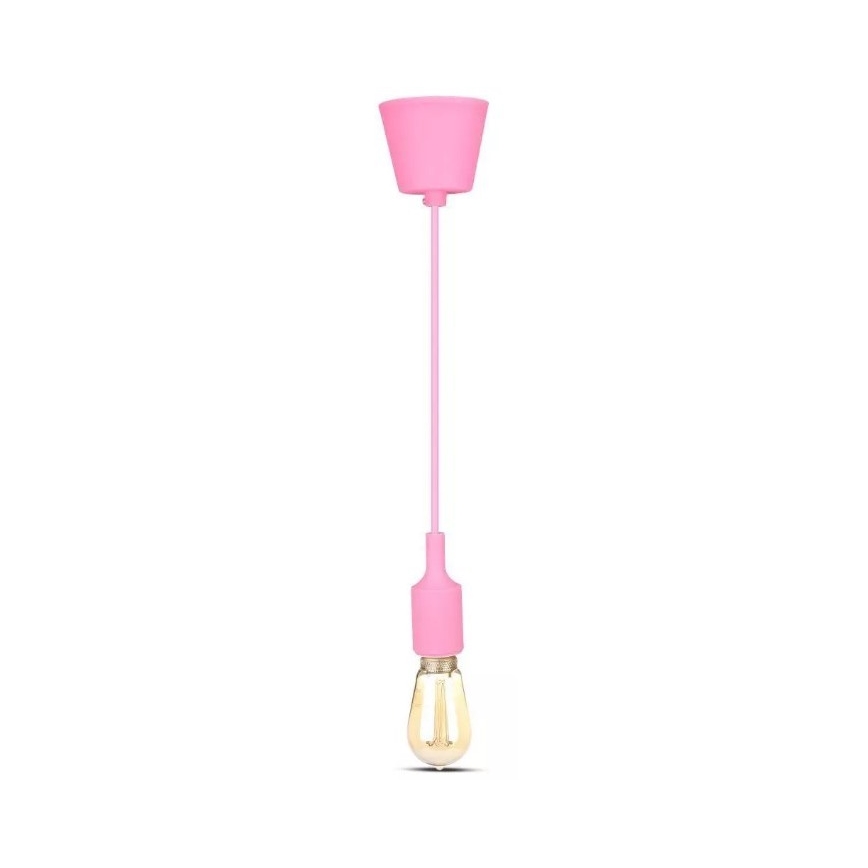 Roze Hanglamp aan een koord 1x E27 / 60W / 230V