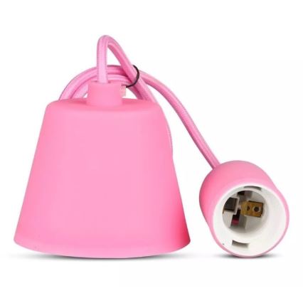 Roze Hanglamp aan een koord 1x E27 / 60W / 230V