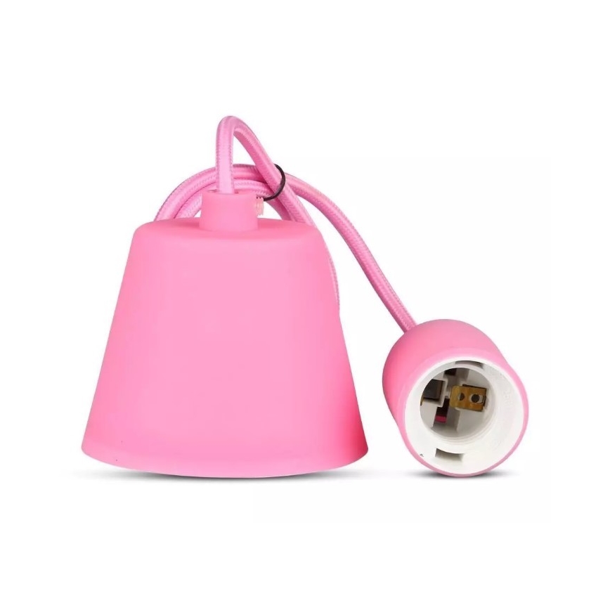Roze Hanglamp aan een koord 1x E27 / 60W / 230V