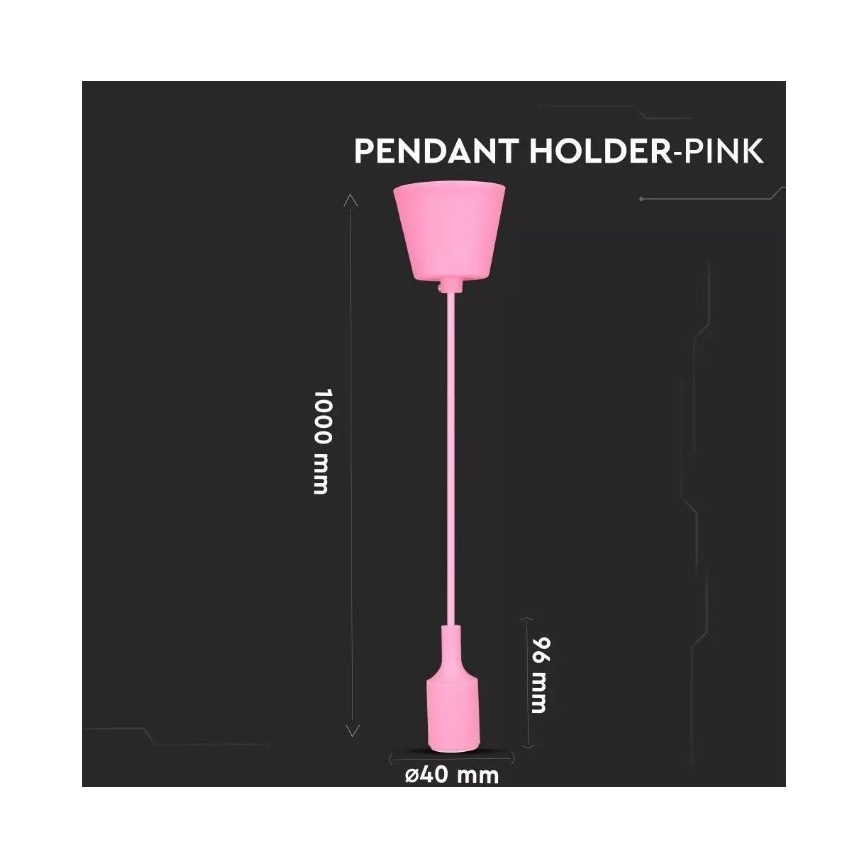 Roze Hanglamp aan een koord 1x E27 / 60W / 230V