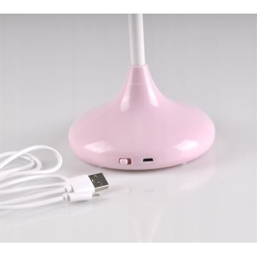 Roze LED Kinder lamp + USB KONIJN LED/0,4W/5V 3000/6500K